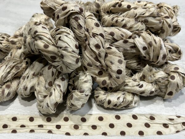 Chocolate - Polka dots Sari Silk - 5m