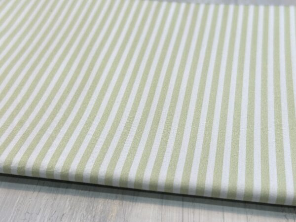 Celery Green Stripes cotton fabric - Image 5