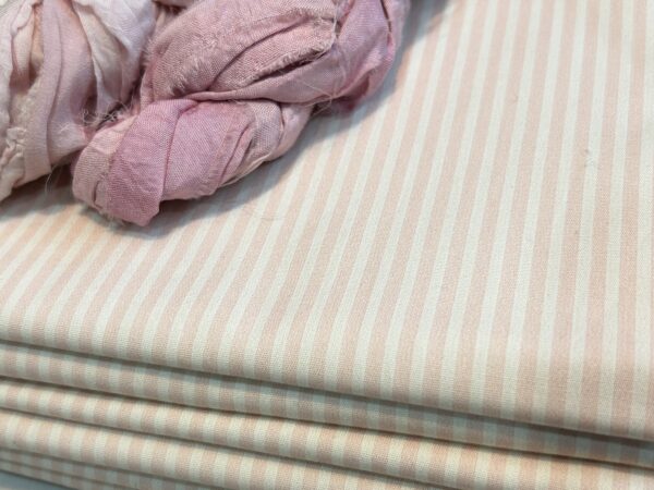 Old Pink & Vanilla Stripes cotton fabric