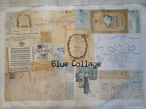 Blue Collage cotton fabric - Image 4