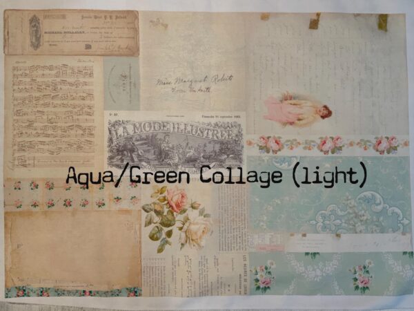 Green Collage cotton fabric - Image 6