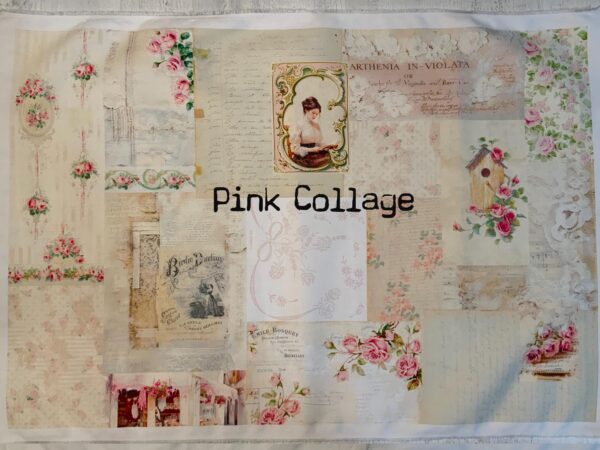 Pink Collage cotton fabric - Image 6