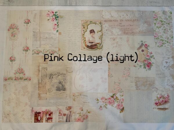 Pink Collage cotton fabric - Image 5
