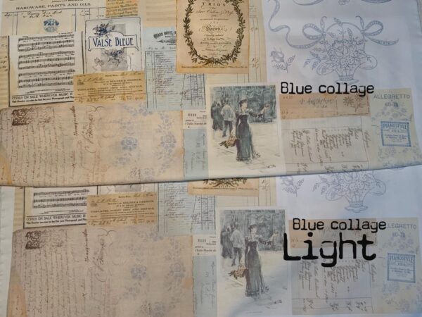 Blue Collage cotton fabric - Image 3