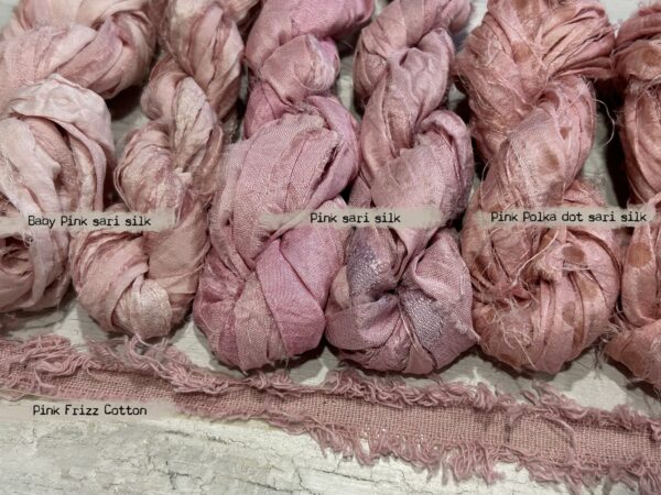 Pink Cotton Frizz yarn - 5m - Image 2