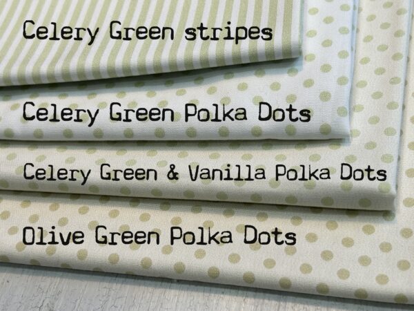 Celery Green & Vanilla Polka Dots cotton fabric - Image 4