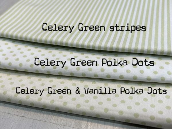 Celery Green & Vanilla Polka Dots cotton fabric - Image 3