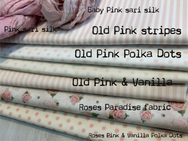 Old Pink & Vanilla Polka Dots cotton fabric - Image 3