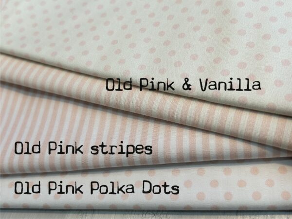 Old Pink & Vanilla Polka Dots cotton fabric - Image 2