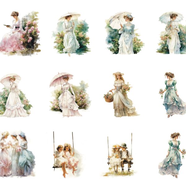 Victorian Ladies cotton fabric