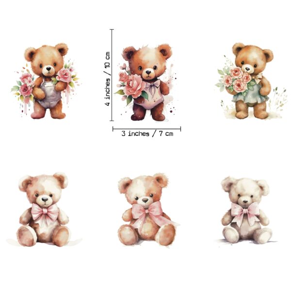 Teddy Bears cotton fabric - Image 4