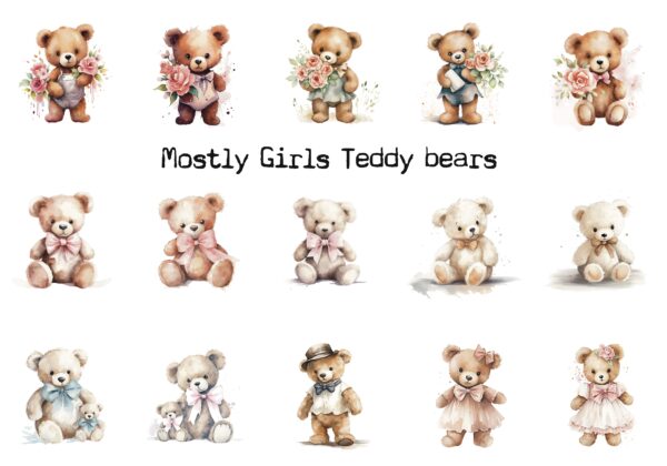 Teddy Bears cotton fabric - Image 2