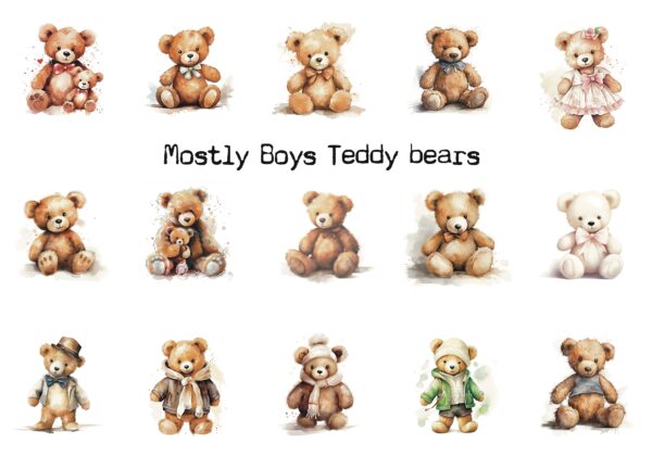 Teddy Bears cotton fabric - Image 3