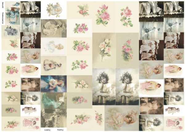 Vintage Pictures cotton fabric