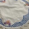 Hand embroidered vintage 12” doily - #22