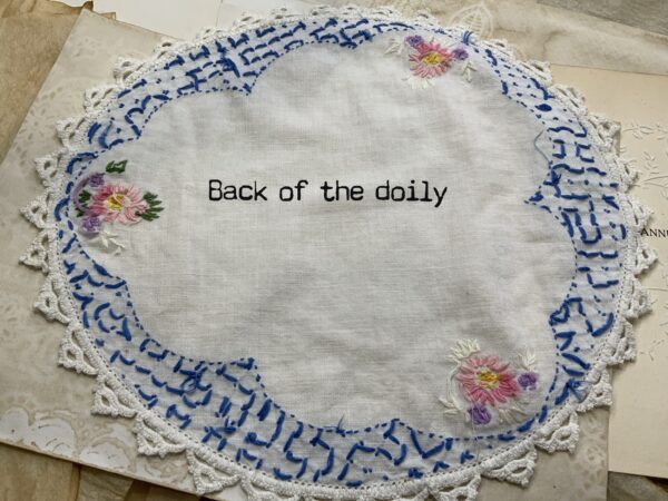 Hand embroidered vintage 12” doily - #22 - Image 5