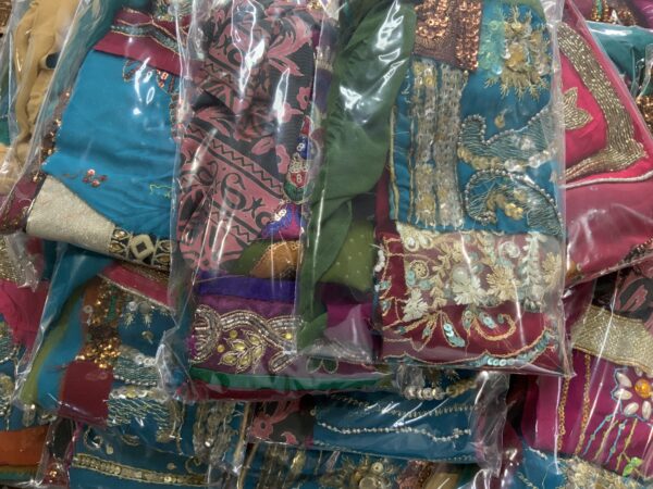 Sari remnants (retailles) - earth tones